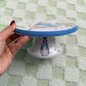 Beatrix Potter Peter Rabbit Ceramic Cake Stand / Pedestal Plate – Easter Decor